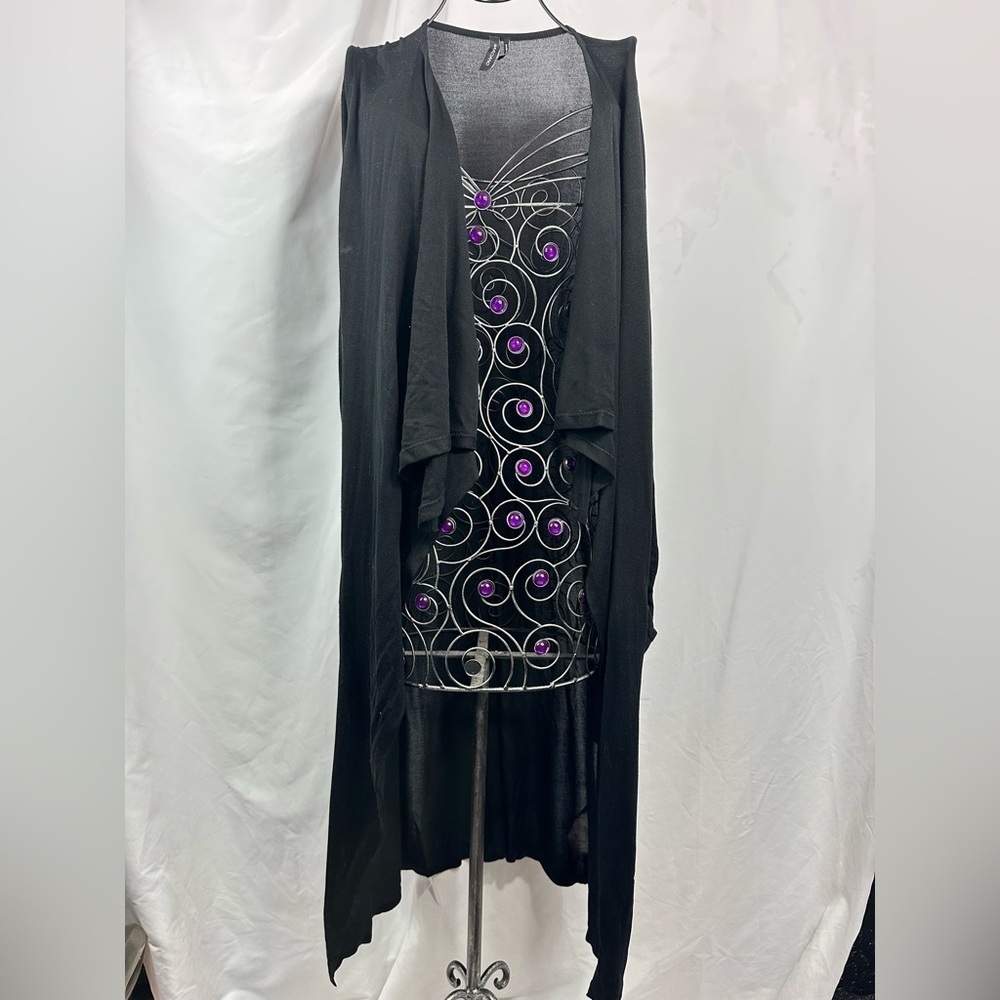 Marciano black longline open front cardigan size XS